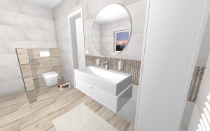 okno a zrkadlo v kúpeľni pre zväčšenie priestoru